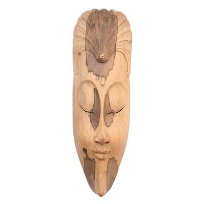 Alternate image for Wood Mask from Indonesia Mask with Flower