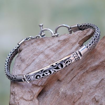 Alternate image for Stylized Fern Design Sterling Silver 925 Pendant Bracelet Fern Grotto