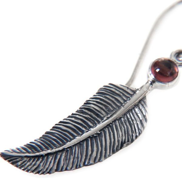 Alternate image for Animal Themed Garnet Sterling Silver Earrings Light as a Feather