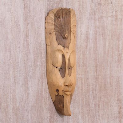 Alternate image for Wood Mask from Indonesia Mask with Flower