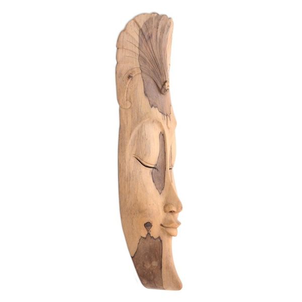 Alternate image for Wood Mask from Indonesia Mask with Flower