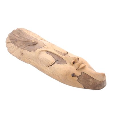 Alternate image for Wood Mask from Indonesia Mask with Flower
