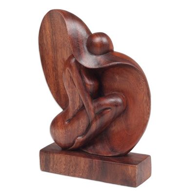 Alternate image for Abstract Female Form Wood Sculpture Hand-Carved in Bali Female Beauty