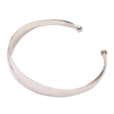 Alternate image for Triple Arc Hammered Finish Sterling Silver Cuff Bracelet Merging Paths