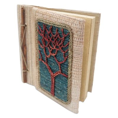Alternate image for Hand-Crafted Eco-Friendly Natural Fiber Tree-Themed Journal Under The Tree