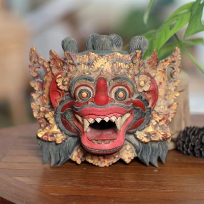 Alternate image for Handcrafted Acacia Wood Mask of Balinese Barong Barong of Bali
