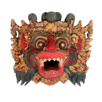 Alternate image for Handcrafted Acacia Wood Mask of Balinese Barong Barong of Bali