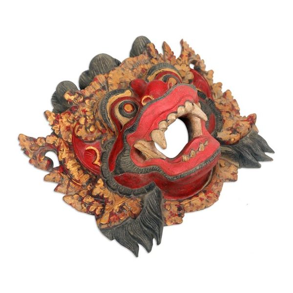 Alternate image for Handcrafted Acacia Wood Mask of Balinese Barong Barong of Bali