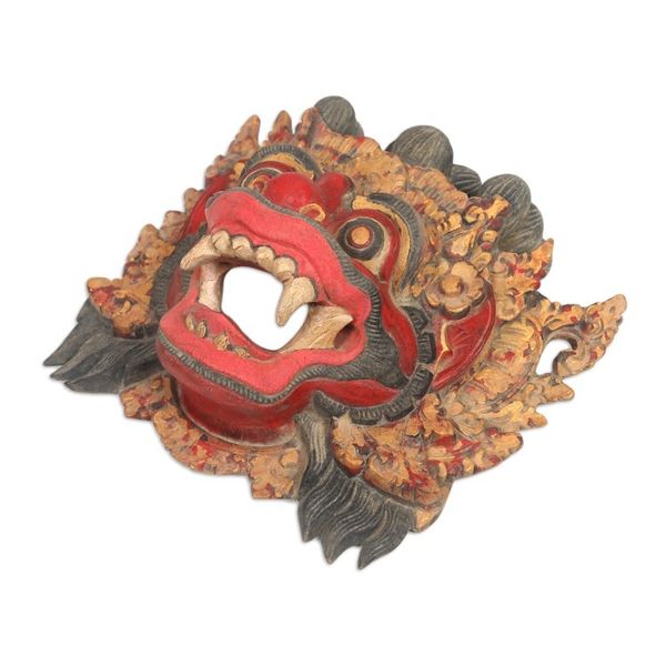 Alternate image for Handcrafted Acacia Wood Mask of Balinese Barong Barong of Bali