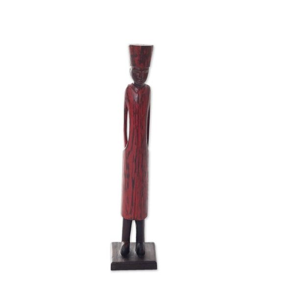 Alternate image for Artisan Hand Carved Wood Sculpture of Arabian Merchant Arabian Merchant