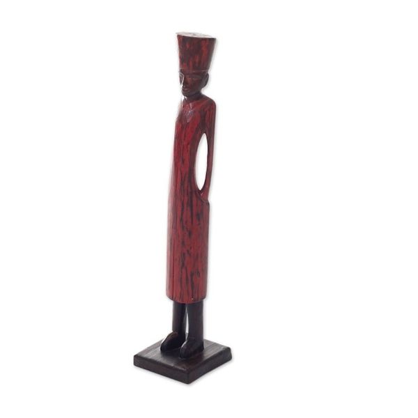 Alternate image for Artisan Hand Carved Wood Sculpture of Arabian Merchant Arabian Merchant