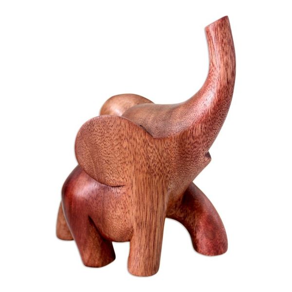 Alternate image for Hand Made Indonesian Wood Sculpture Elephant Strut