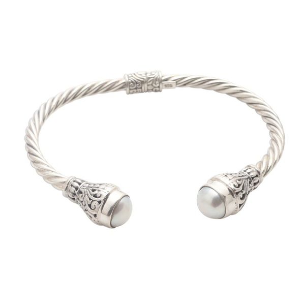 Alternate image for Cultured Pearl and Sterling Silver Cuff Bracelet Royal Torch