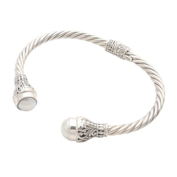 Alternate image for Cultured Pearl and Sterling Silver Cuff Bracelet Royal Torch