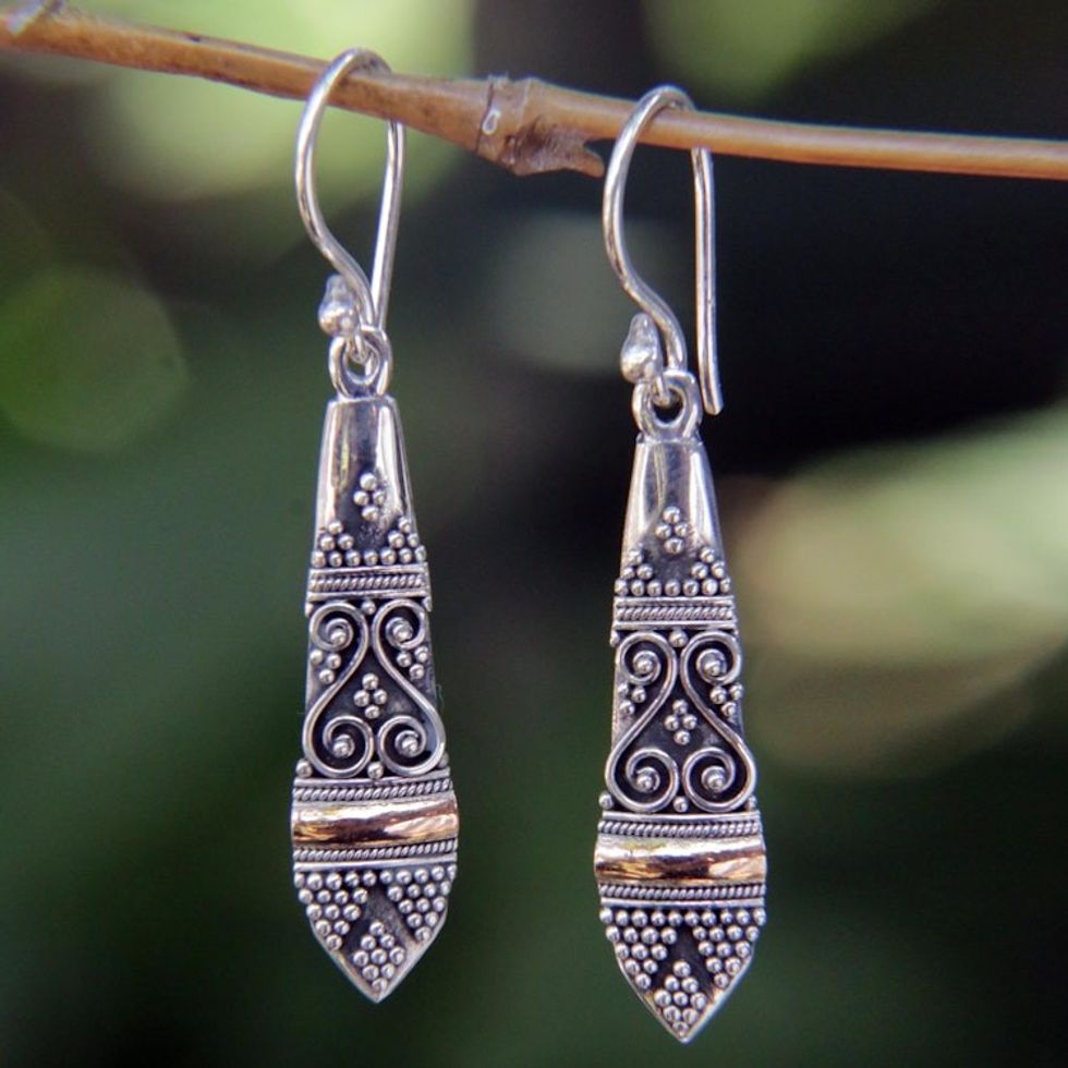 Gold accent dangle earrings 'Ubud Dancer'