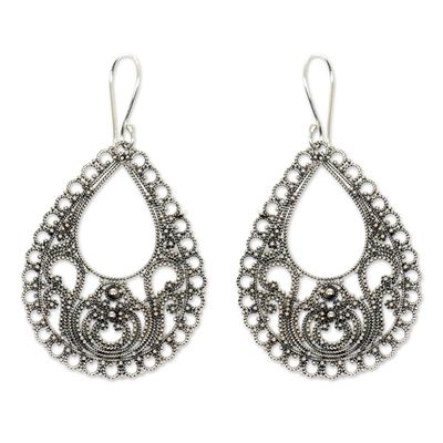 Alternate image for Sterling silver dangle earrings Bali Glam