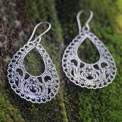 Alternate image for Sterling silver dangle earrings Bali Glam