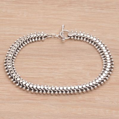 Alternate image for Handcrafted Balinese Sterling Silver Anklet Centipede Crawl