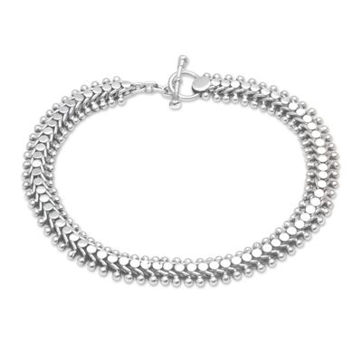 Alternate image for Handcrafted Balinese Sterling Silver Anklet Centipede Crawl