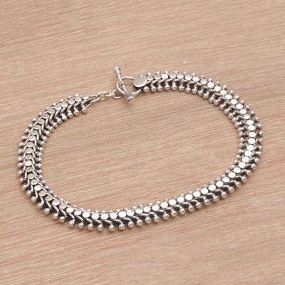 Alternate image for Handcrafted Balinese Sterling Silver Anklet Centipede Crawl