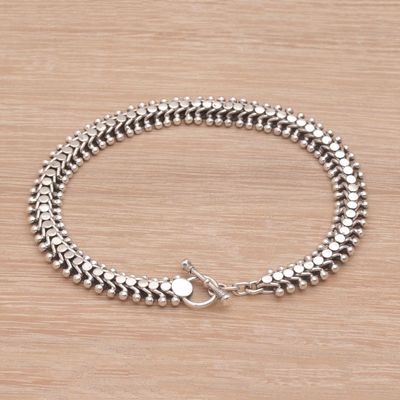 Alternate image for Handcrafted Balinese Sterling Silver Anklet Centipede Crawl