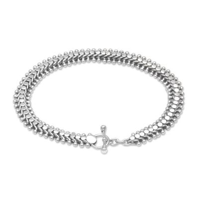 Alternate image for Handcrafted Balinese Sterling Silver Anklet Centipede Crawl