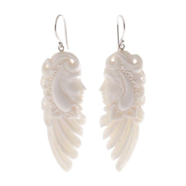 Alternate image for Bone Dangle Earrings of a Sibetan Woman from Bali Sibetan Woman