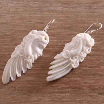 Alternate image for Bone Dangle Earrings of a Sibetan Woman from Bali Sibetan Woman