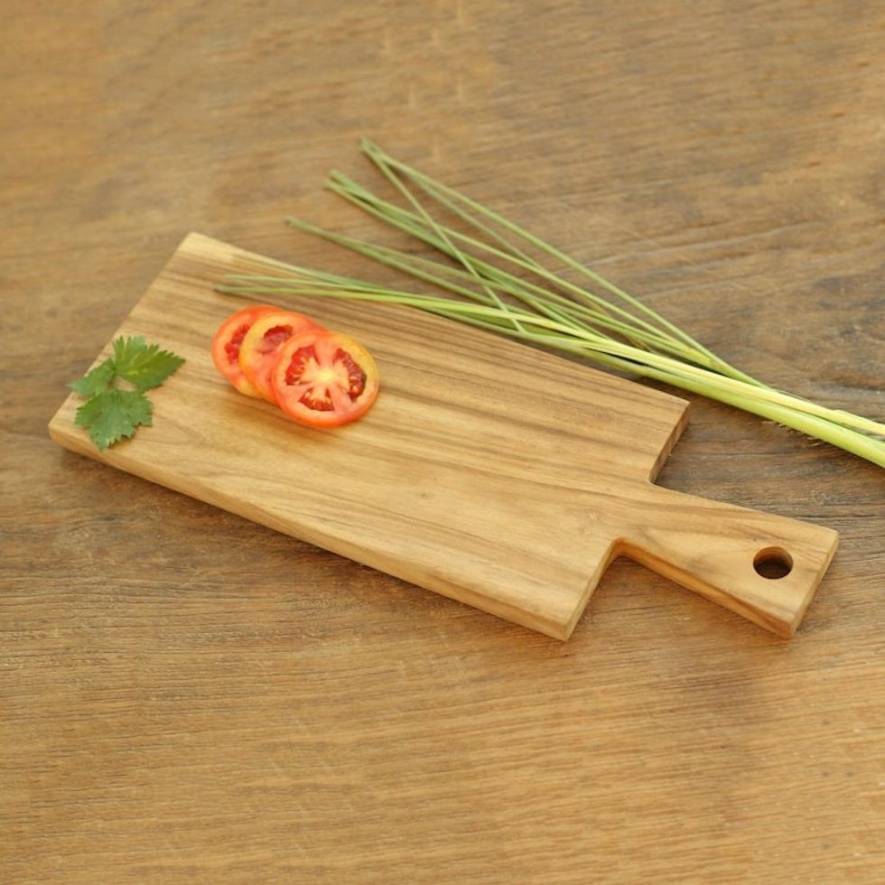 Handmade Rectangular Teak Wood Cutting Board from Bali 'Chef's Kiss'
