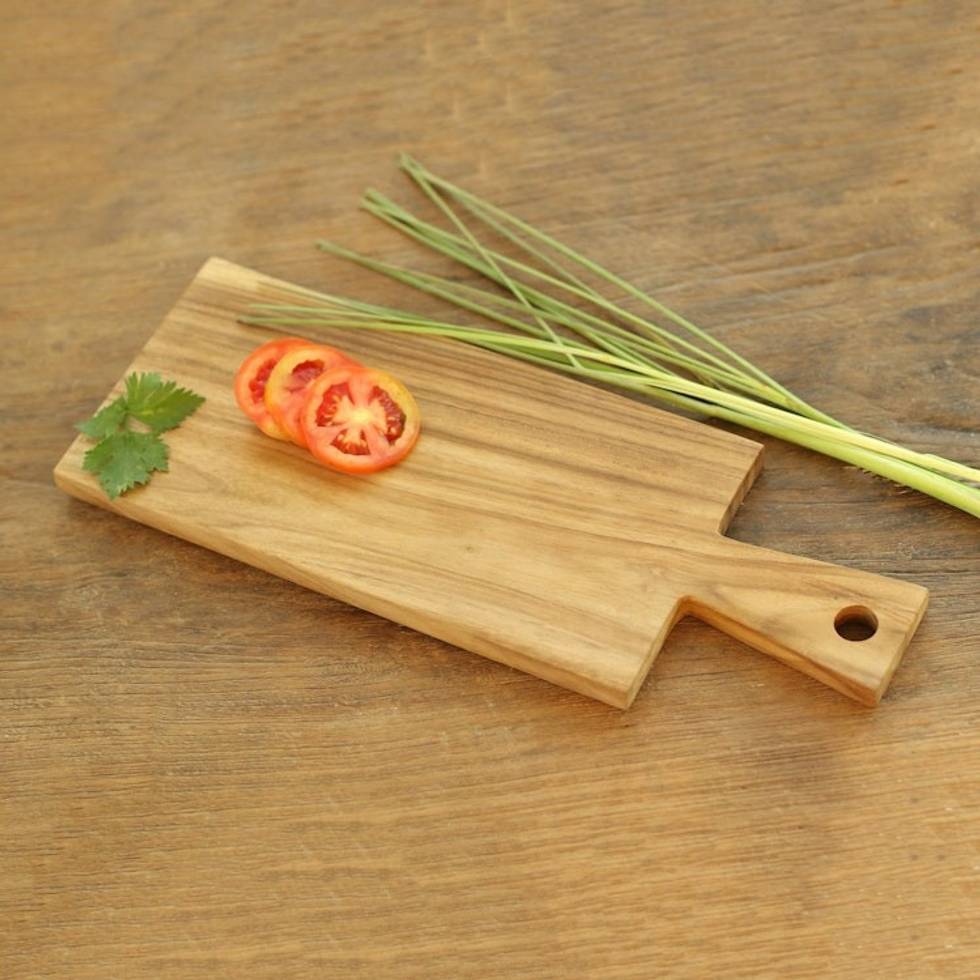 Handmade Rectangular Teak Wood Cutting Board from Bali 'Chef's Kiss'