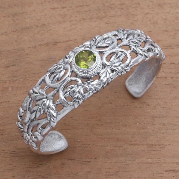 Alternate image for Wheat Motif Peridot Cuff Bracelet from Bali Wheat Beauty