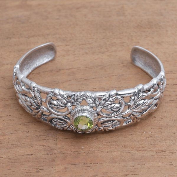 Alternate image for Wheat Motif Peridot Cuff Bracelet from Bali Wheat Beauty