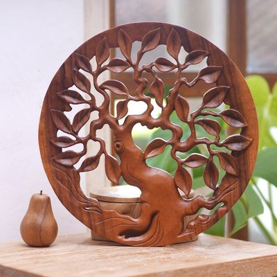 Alternate image for Hand Carved Balinese Relief Panel of the Tree of Life Venerable Tree