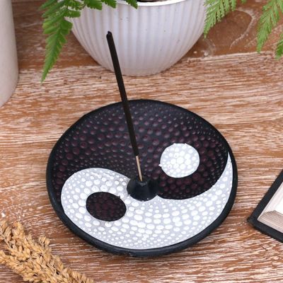 Main image for Yin Yang Ceramic Incense Holder Hand-painted in Indonesia Yin Yang