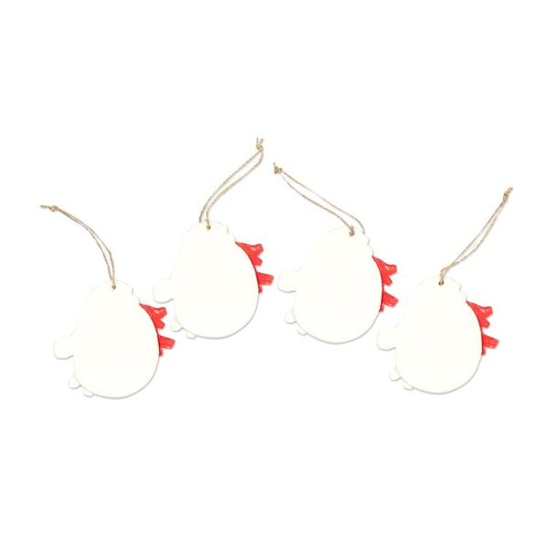 Alternate image for Set of 4 Hand-Painted Wood Snowmen Ornaments from Bali Christmas Snowmen