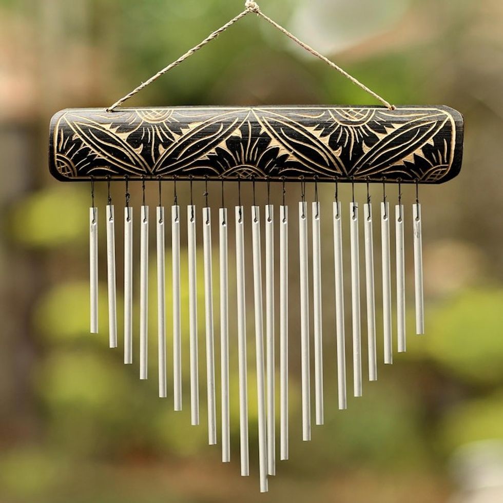 Handcrafted Bamboo and Aluminum Wind Chimes from Bali 'Melodic Dance'
