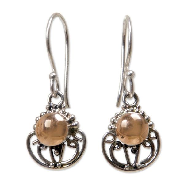 Alternate image for Gold Accent Sterling Silver Dangle Earrings Eastern Sun