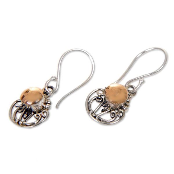 Alternate image for Gold Accent Sterling Silver Dangle Earrings Eastern Sun