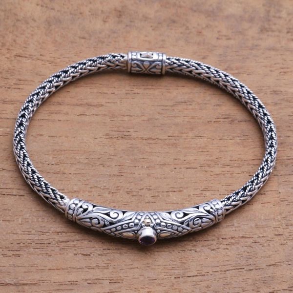 Alternate image for 18k Gold-Accented Amethyst Pendant Bracelet from Bali Single Eye