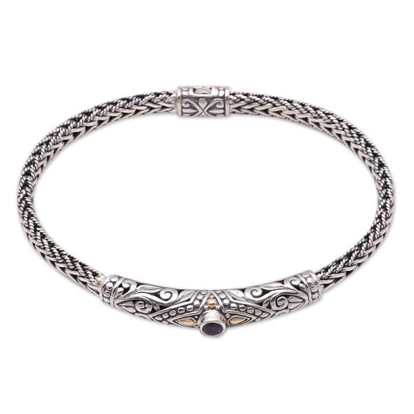 Alternate image for 18k Gold-Accented Amethyst Pendant Bracelet from Bali Single Eye