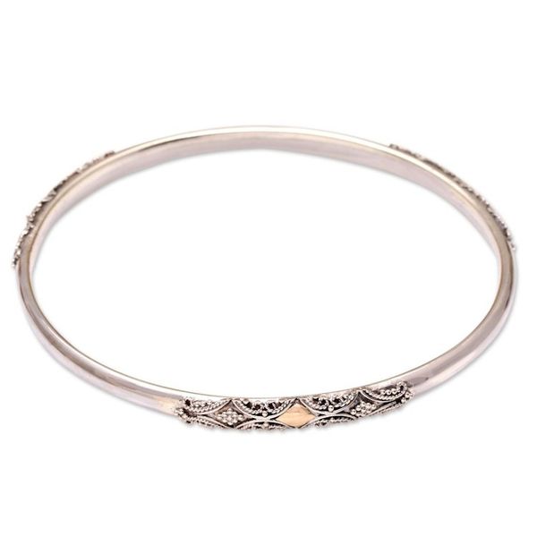 Alternate image for Hand Made Gold-Accented Bangle Bracelet Rolling Hills