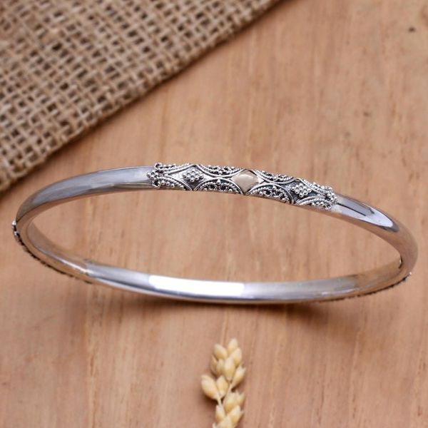 Alternate image for Hand Made Gold-Accented Bangle Bracelet Rolling Hills