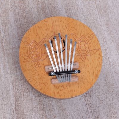 Alternate image for Hand Crafted Balinese Coconut Shell Thumb Piano Turtle Kalimba