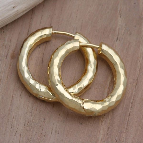 Alternate image for Handcrafted Gold-Plated Hoop Earrings from Bali Endless Hoops in Gold