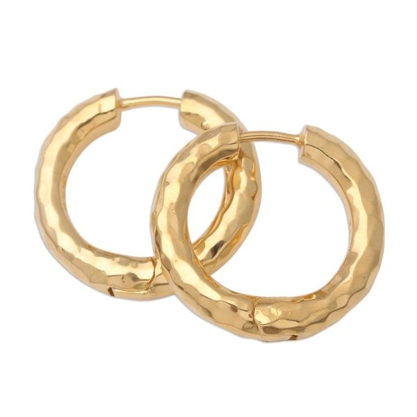 Alternate image for Handcrafted Gold-Plated Hoop Earrings from Bali Endless Hoops in Gold