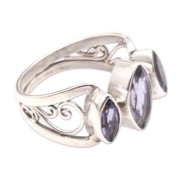Alternate image for Amethyst and Sterling Silver Cocktail Ring Spark