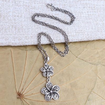 Alternate image for Handmade Sterling Silver Jasmine Flower Y-Necklace Sacred Jasmine