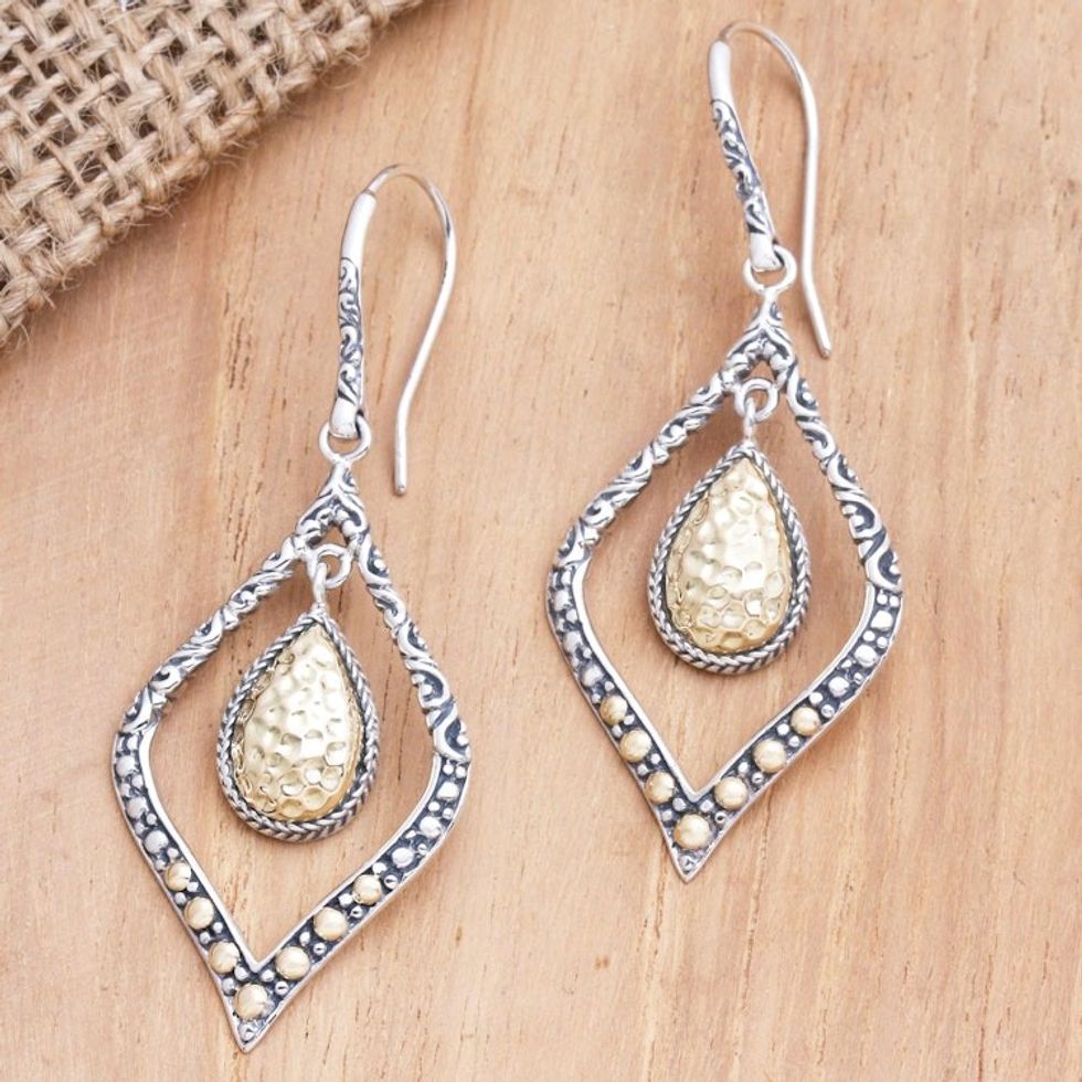 Hand Crafted Gold-Accented Dangle Earrings 'Eternal City'