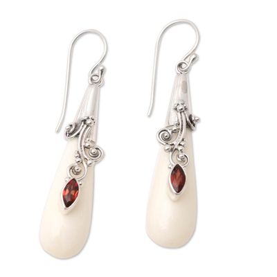 Alternate image for Hand Crafted Garnet and Sterling Silver Dangle Earrings Visionary Sight