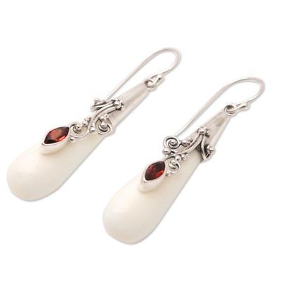 Alternate image for Hand Crafted Garnet and Sterling Silver Dangle Earrings Visionary Sight